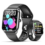 スマートウォッチ 【1.96インチ超大画面 ＆ 10日間連続使用】 Android対応＆Iphone対応 Bluetooth5.4 通話機能 音楽再生 多種類データ測定 21種類の運動モード 着信通知 IP68防水 Smart Watch ランニングウォッチ SMS/Twitter/Line通知 男女兼用 プレゼント バンド幅22mm (ブラック)