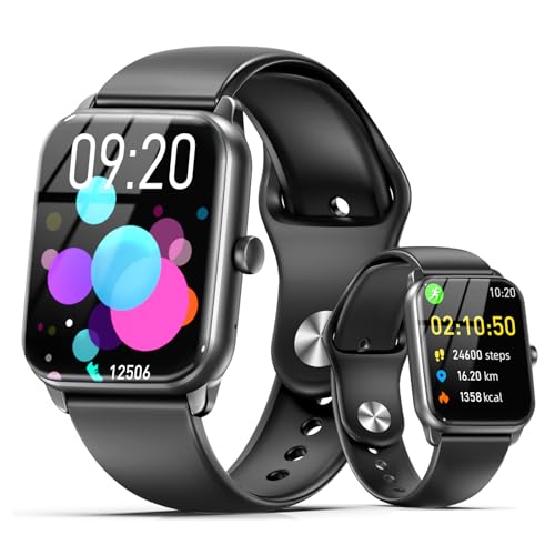 �X�}�[�g�E�H�b�` �y1.96�C���`������ �� 10���ԘA���g�p�z Android�Ή���Iphone�Ή� Bluetooth5.4 �ʘb�@�\ ���y�Đ� ����ރf�[�^���� 21��ނ̉^�����[�h ���M�ʒm IP68�h�� Smart Watch �����j���O�E�H�b