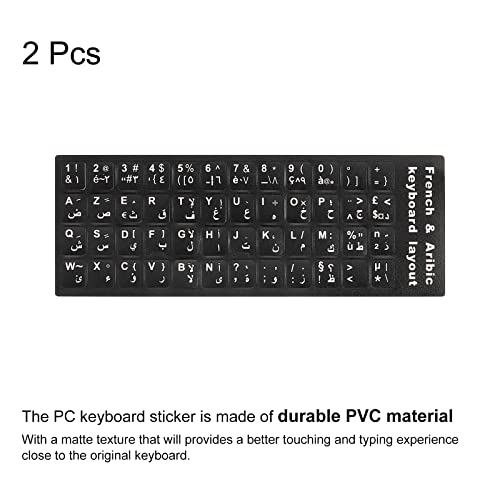 Pegatinas para teclado PATIKIL 2 unidades fondo negro letras blancas miniatura 3