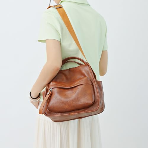 Eslcorri Casual Crossbody Bags for Women Men Medium Shoulder Hobo Purse Top Handle Tote Handbag Multi-Pocket Travel Sling Bag2