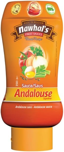 Nawhals Andalouse Supreme, 350ml - Spicy Tangy Sauce with Onion, Peppers, Capers & Herbs, Adds Bold Gourmet Flavor - Perfect for Fries, Meats, Sandwiches, Salads, Wraps & Dippings