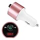 Bluetooth FM-Transmitter für Auto Auto Wireless Bluetooth Audio Transmitter FM-Radio-Adapter Dual-USB-Ladegerät MP3-Player(Rosa)