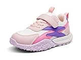 Haloumoning Boys Girls Sneakers Comfortable Non-Slip Shoes Athletic Tennis Outdoor Walking Shoes, Pink, 13 Little Kid
