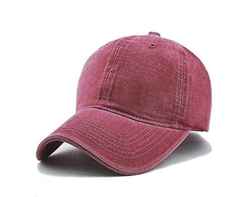 Image of Adjustable Soft Cotton Denim Cap for Men Women Baseball Vintage Washed Distressed Hats Adjustable Stylish Cap Regular Fitted