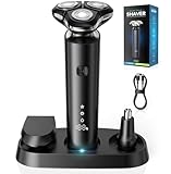ETROBOT Rasoirs Électriques Homme, 2025 Amélioré Tondeuse Barbe Homme, Rasoir Humide/Sec Étanche, Rechargeable Rasoir Electriques Hommes avec Ecran LCD, USB-C Charge Rapide (3D)