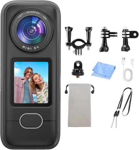 Image of 4K Action Camera, 3.5Hrs Battery Life Body Camera Hands-Free Recording, IPX6 Waterproof Portable Vlogging Camera with 1.4 inch HD Screen, Video Recorder with WiFi for Travel, Cycling, Motorcycle, Bloggers