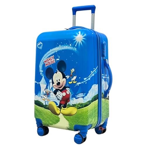 Image of JUNIOR JOE ABS Hard Shell 8 Wheels 24 Inches 360 Degree Rolling Trolley Suitcase for Kids (Luggage-6), Blue, Medium