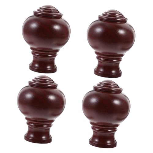 RORPOIR 4pcs Curtain Finials Elegant Rod Caps for Home Decoration Easy Install Curtain Rod Ends Unique Design for Roman Rods Window Fitting Accessories