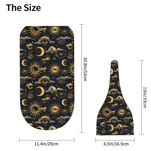 Image of Golden Sun Moon Eyes Newborn Swaddle Blankets Hat Sets Soft Baby Receiving Blanket Swaddle Sack for Baby Shower Infant Boy Girl Gift