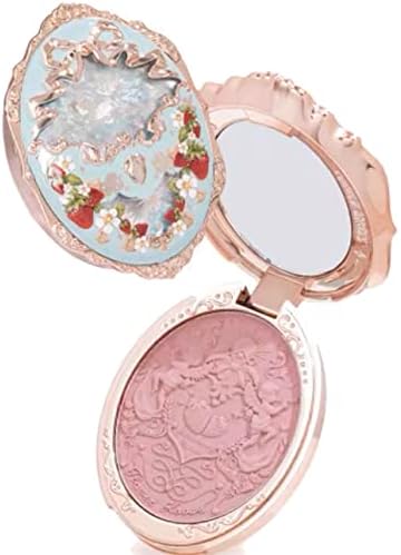 1PC Huazhixiao Strawberry Series Pressed Powder Blush Matte Silky Facial Blusher Cheek Color Palette With A Mirror And Beautiful Package, Giving Perfect Radiant 3D Look (C02)