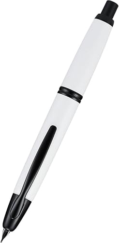 Pilot Namiki - Pluma estilográfica punta de fuente 18 K 11 punta color blanco y negro