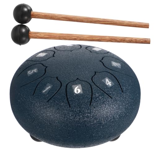 BESTonZON 8-tone Steel Tongue Drum Handmade Handpan Drum for Boys and Girls Adults Portable Percussion Instrument Drumsticks Blue