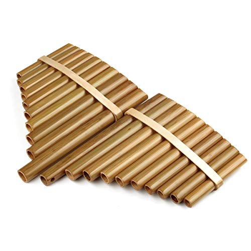 10 Pipes Pan Flute C Key Wood Reinforcement Pan Pipes Woodwind Instrument Traditional Musical Instrument Bamboo Pan flute (Right Hand) - Thumbnail 4