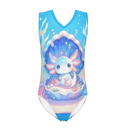 Image of Girls Swimsuits Size 3-14 Kids Summer Sleeveless One Piece Bathing Suit Beach V-Neck