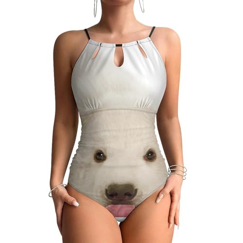 Maillot de bain une pièce ours polaire avec contrôle du ventre pour plage