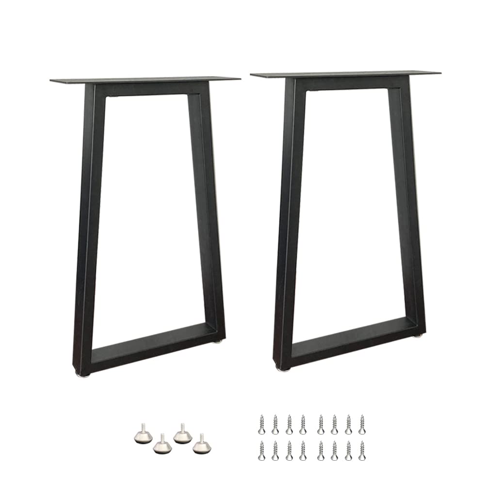 QLLY 2 PCS Patas de Mesa de Metal de Alta Resistencia de 70 cm, Patas de Muebles trapezoidales industriales con Patas Ajustables, Patas de Escritorio Resistentes para Mesa de Bricolaje, 45 cm x 70 cm