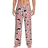 FSCEV Pantalones de pijama para hombre, ropa de descanso relajada, para dormir, para el fin de semana perezoso, blanco, M