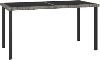 CHARMMA Garden Dining Table Grey 140x70x73 cm Poly Rattan