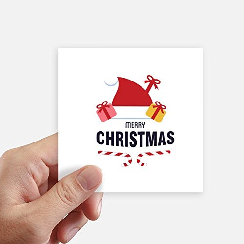 Autocollant carré Joyeux Noël Père Noël sticker multicolore 10cm