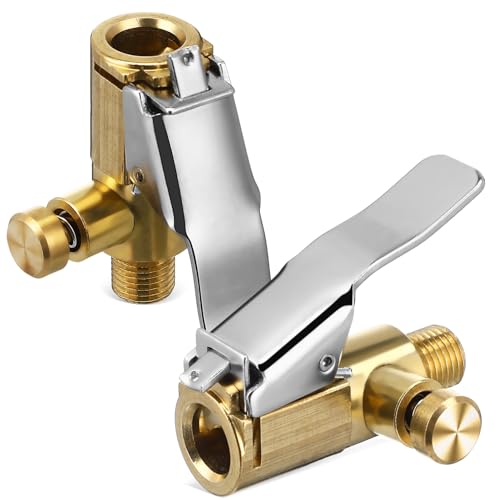 Parliky 2Pcs Locking Air Chuck Quick Connect Tire Inflator Accessories with Release Button Durable Construction for Effortless Inflation and Deflation for Cars