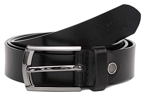 Image of URBAN HYDE Premium Genuine Leather Wallet and Belt Combo for Men | Leather Wallet & Adjustable Belt Gift Set | Stylish Men's Leather Combo Gift for Birthday, Anniversary & Office | Black & Blue
