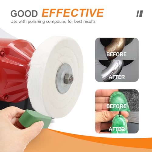 Image of SCOTTCHEN Buffing Polishing Wheel 6 inch (70 Ply) Extra Thick for Bench Grinder Tool with 1 /2 inch Arbor Hole 2 PCS