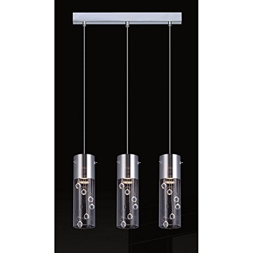 ItaluxCordell Crystals 3 Light Bar Pendant Ceiling Light, GU10