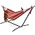 Double Hammock Two Person Adjustable Hammock Bed with Space Saving Steel Stand Includes Portable Carrying Case, Easy Set Up