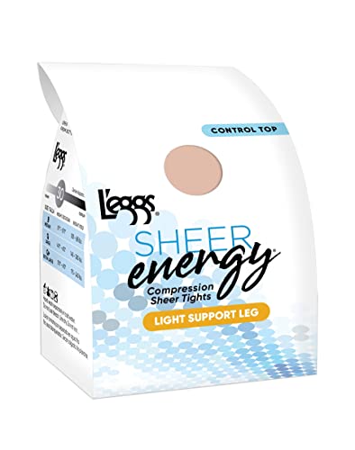 Leggs Womens Sheer Energy Light Support Control Top Sheer Toe, B, Suntan2