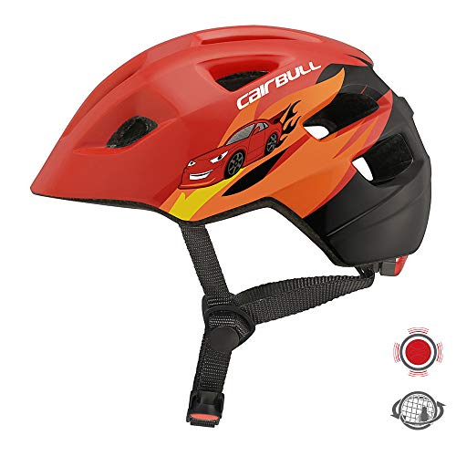 SQ Crazy Safety Kinder Kinder Fahrradhelm mit USB-Leuchten für Kleinkinder 51-56 | Fahrradhelme für Kinder und feine Bikinis Integrierte wiederaufladbare LED-Leuchten | Reflexstreifen