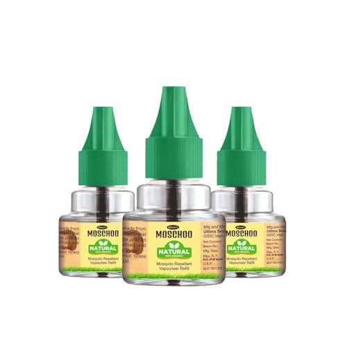 Moschoo Herbal Mosquito Repellent Refills – Pack of 3 (45ml Each)...