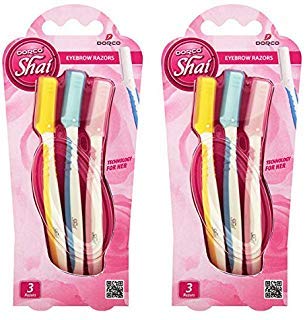 [2 Packs ] Women's Facial Razor Dorco Shai Eyebrow Razor for Women ace Peach Fuzz Hair Removal Womens Face Exfoliating At Daily Eyebrow Shaping Tool