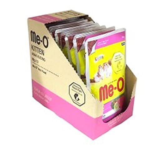 Image of Me-O Pouch Kitten Wet Cat Food Tuna in Jelly Flavor 80g /(Pack of 6(5+1Free)