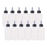 BENECREAT 12個セット120mlドロッパーボトル 絞りボトル 目盛りつき ツイストキャップ グルーボトル 工芸品 アート 滴瓶 液体容器