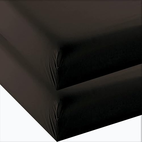 4U'LIFE Paquete de 2 sábanas bajeras, serie Prime 1800, ultra suaves y cómodas, microfibra de doble cepillado (marrón oscuro, paquete de 2
