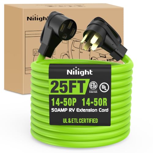 Image of Nilight 25FT 50 Amp RV Extension Cord 6 /3+8 /1 Gauge 14-50P /14-50R