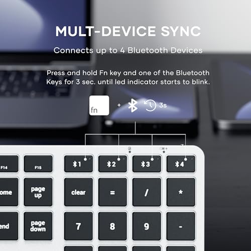 Image of Satechi Slim X3 Bluetooth Backlit Keyboard for Mac, Illuminated Keys & Multi-Device Sync, for MacBook Air /Pro /Neo, iPad Air /Pro, iPad mini, Mac mini, iMac - Silver