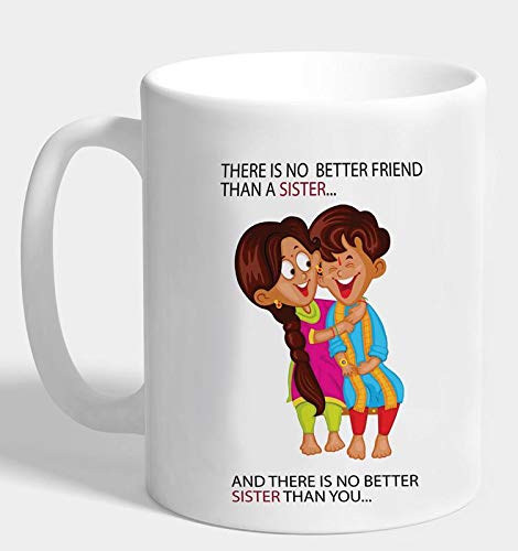 The Purple Tree Porcelain Mug for Sister and Brother (Multicolour, 330 ml),