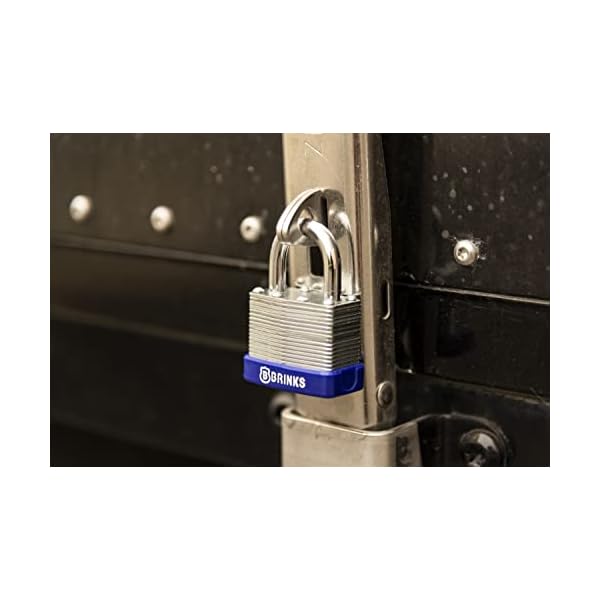 BRINKS - 50mm Laminated Steel Keyed Padlock - Chrome Plated with Hardened Boron Steel Shackle - Image 6