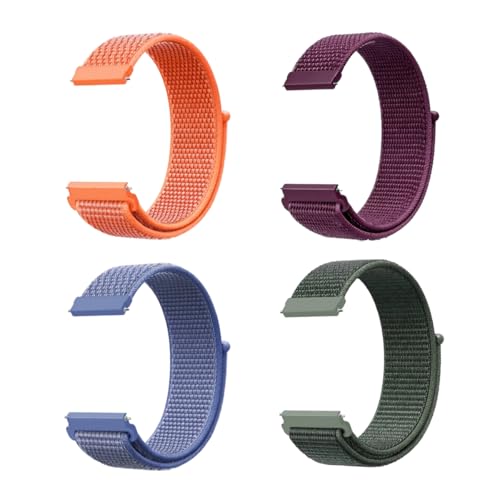 ZXTGBQ 4 Piezas Correa Reloj Inteligente, Correas Ajustables de Nailon Elástico Solo Loop, Compatible con Correas de Reloj (Ciruela, Naranja Rojizo, Azul Lavanda Pálido, Verde Salvia, 22mm)