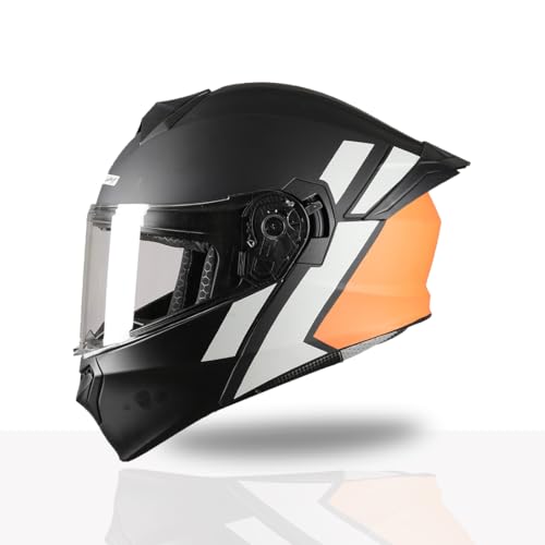 Image of TVS Racing SuperPose Smoked Dual Visor Flip Up Modular Helmet for Men and Women, ISI DOT Certified, ABS Shell, Quick Release Visor, Lightweight, Ventilated, Open Face to Full Face