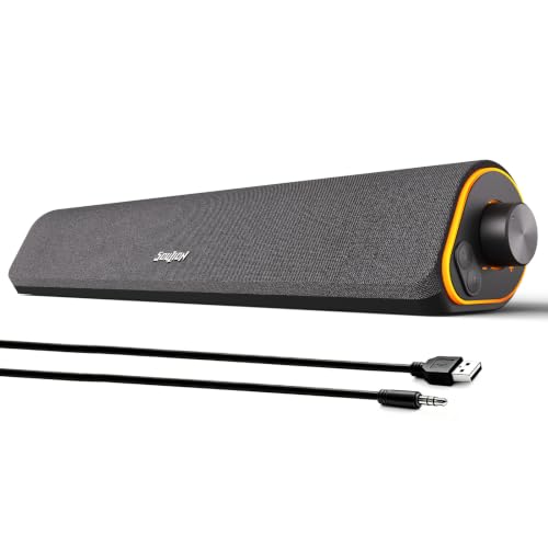 SOULION R50 Bluetooth Computer Speakers, 3.5mm PC Sound Bar for Desktop Monitor, Wired USB Powered...
