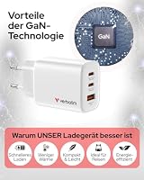 Verbatim Essentials GaN Ladegerät 65W 2X USB-C USB-A PD 3.0 QC 3.0 Weiß – Ansicht 4