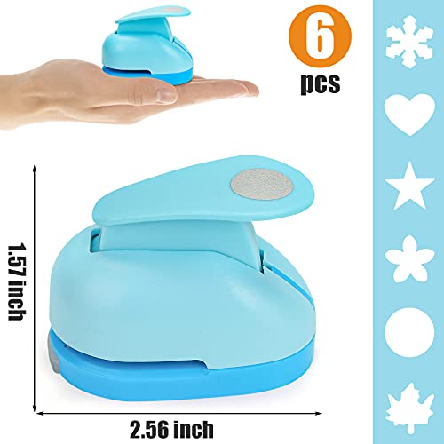 Loveinusa Punch Craft Set, 6Pcs Hole Punch Shapes Hole Puncher For Crafts Paper Punches Decorative Snowflake Star Circle Hole Puncher For Crafting Scrapbook Nail Designs #TOP1