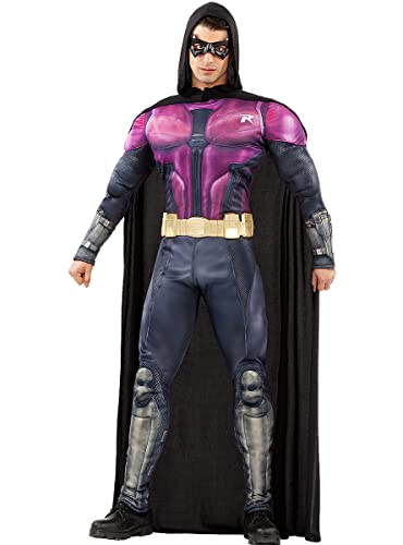 Funidelia | Disfraz de Robin - Arkham Knight para hombre Chico Maravilla, Superhéroes, DC Comics - Disfraz para adultos y divertidos accesorios para Fiestas, Carnaval y Halloween - Talla S - Negro