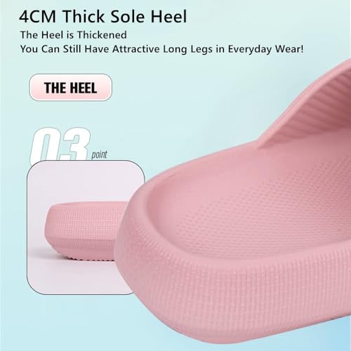 Generic Cloud Slides for Women, Adjustable Double Buckle Slippers, Soft Summer Bathroom Quick Dry Cloud Pillow Slippers3