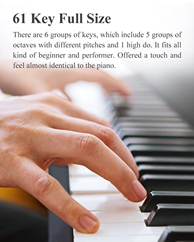 Eastar EK-10S Clavier Piano, 61 touches de taille standard Upright Clavier de Piano numérique pour les débutants avec pédale de sustain et support de livre de musique, cadeau essentiel - Les Beatles, Paul McCartney, John Lennon, RIngo Starr, George Harrison Eastar EK-10S Clavier Piano, 61 touches de taille standard Upright Clavier de Piano numérique pour les débutants avec pédale de sustain et support de livre de musique, cadeau essentiel – Image 3