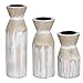 HomeRoots Multi 90% Fir Wood 10% Metal Set of Three Distressed White Candle Holders