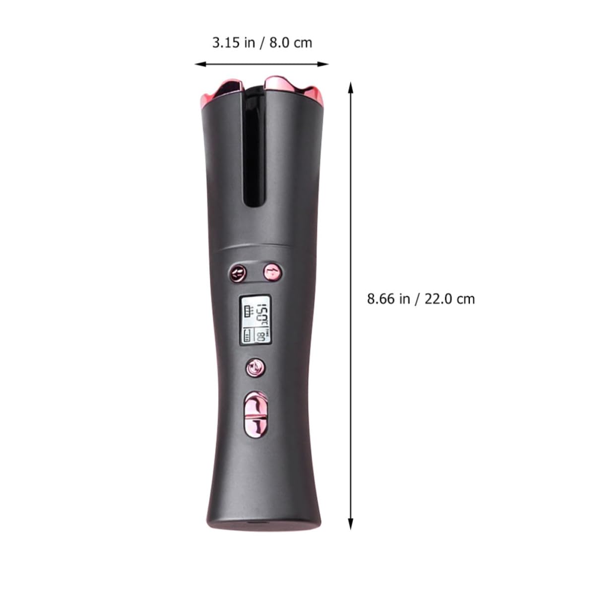 Rizador Automático Inalámbrico, Rizador Profesional de Cerámica Recargable 5200 Mah, Temperatura 150-200 ℃, Pantalla Lcd y Temporizador, para Cabello Largo y Medio