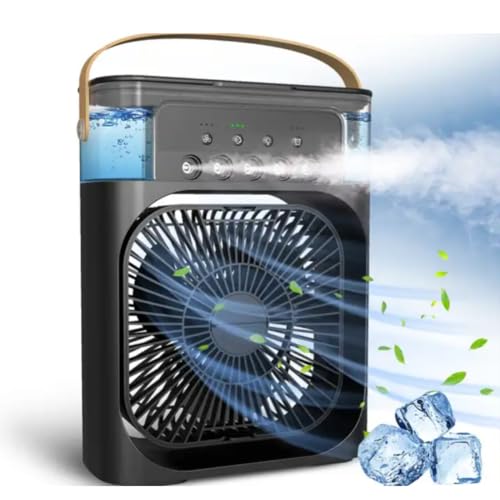 Mini Ar Condicionado Portátil USB Ventilador de Mesa Umidificador Climatizador de Ar Com Tanque de Á